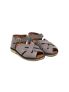 Pèpè Crossover-strap Leather Sandals In Grey