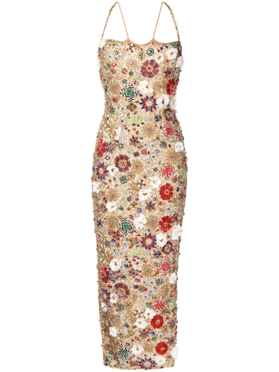 Rachel Gilbert Francesca Sequin-embellished Gown In Neutrals