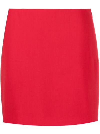 Pre-owned Valentino 2000s High-waist Mini Skirt In Red