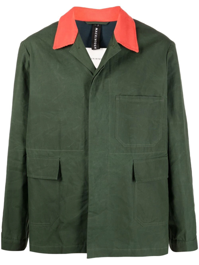 Mackintosh Drizzle Waxed Cotton Jacket In Green