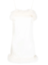 Gilda & Pearl Celeste Silk And Feather Slip Dress In Neutrals
