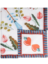 La Doublej Turning Tulips Linen Tablecloth In White