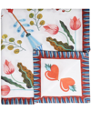 La Doublej Turning Tulips Linen Tablecloth In White