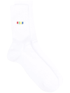 Msgm Embroidered-logo Detail Socks In White
