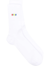 Msgm Embroidered-logo Detail Socks In White