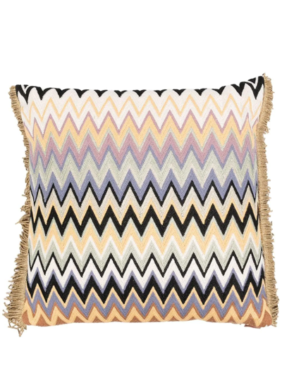 Missoni Zigzag-woven Cushion In Green