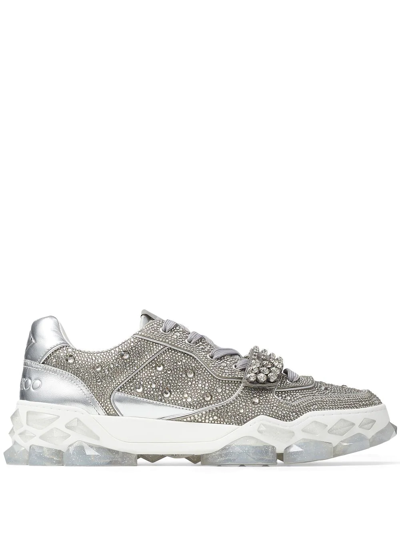 Jimmy Choo Diamond X Strap Low-top Trainers In Grey