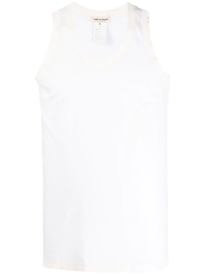Pre-owned Comme Des Garçons 2000s Raw-edge Waistcoat In White