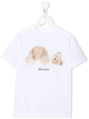 Palm Angels Kids' Graphic-print Cotton T-shirt In White