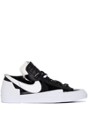 Nike Sacai X Blazer Low Leather And Suede Low-top Trainers In Black