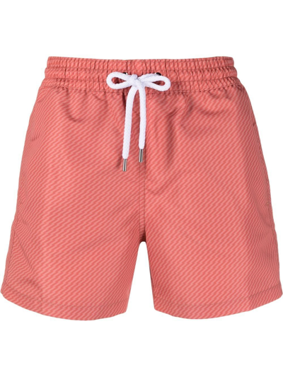 Frescobol Carioca Jacquard Pepe-print Swim Shorts In Orange