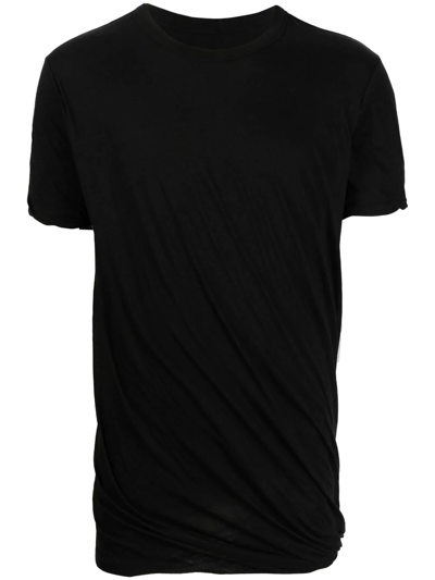 Rick Owens Gathered-detail Short-sleeved T-shirt In Black