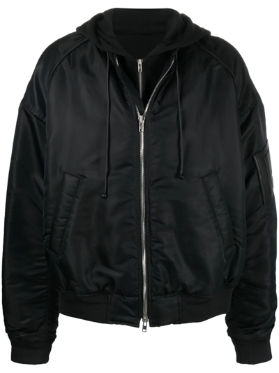 Juunj Multiple Front Pockets Bomber Jacket In 5 Black