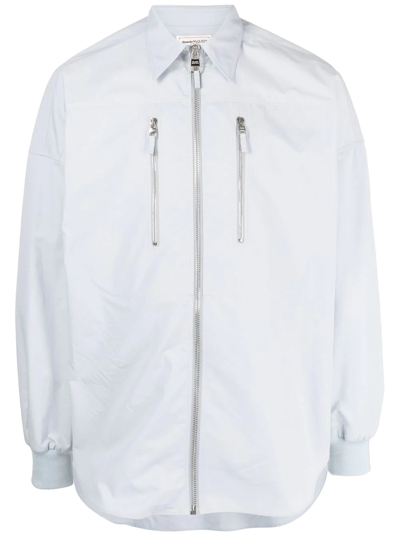 Alexander Mcqueen Zip-detailing Long-sleeve Shirt In White