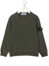 Stone Island Compass Patch Sweatshirt In Green