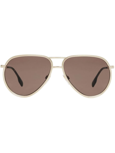 Burberry Pilot-frame Sunglasses In Dark Brown