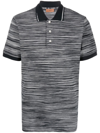 Missoni Horizontal-stripe Knitted Polo Shirt In Black