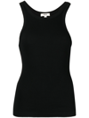 Agolde Ribbed Knitted Sleeveless Top In Black