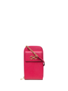 Ferragamo Gancini Textured-effect Phone Holder In Pink