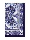 Dolce & Gabbana Majolica-print Terrycloth Beach Towel In Blue