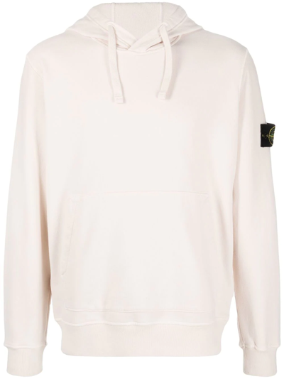 Stone Island Compass-patch Cotton Hoodie In Neutrals