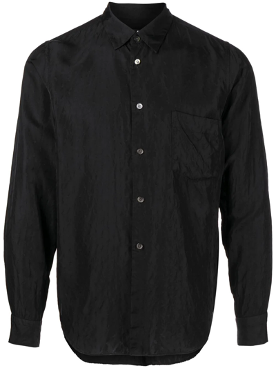 Black Comme Des Garçons Embroidered Paisley-pattern Shirt In Black