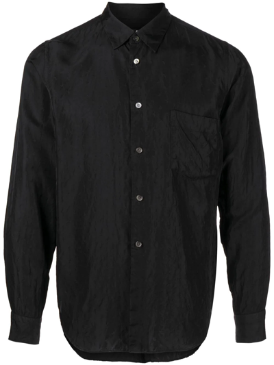 BLACK COMME DES GARÇONS EMBROIDERED PAISLEY-PATTERN SHIRT