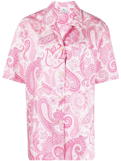 Etro Paisley-print Button-up Shirt In Pink