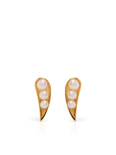 Rachel Jackson Pearl-embellished Stud Earrings In Gold