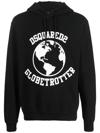 DSQUARED2 GLOBETROTTER LOGO-PRINT HOODIE