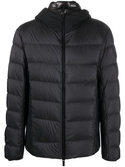 Moncler Hooded Goose Down Jacket In Black