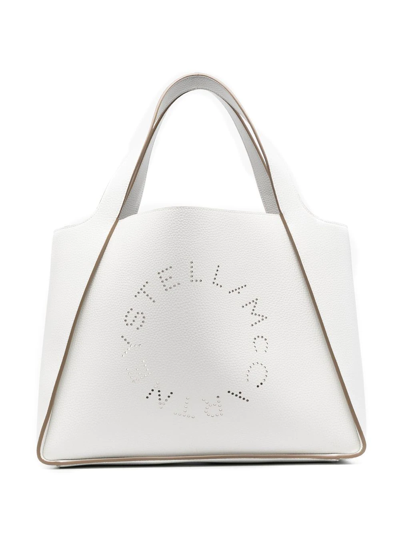 Stella Mccartney Stella Tote Bag With Logo In Bianco