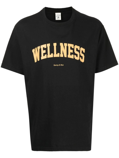 Sporty And Rich Wellness Ivy Cotton T-shirt In Black