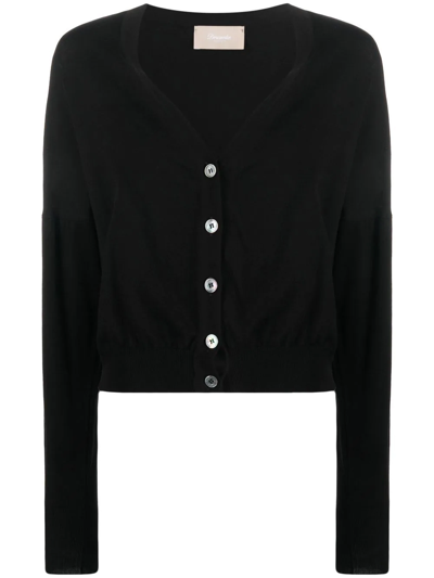 Drumohr Cropped V-neck Cardigan In Black