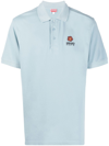 Kenzo Blue Boke Flower Embroidered Polo Shirt In Sky Blue
