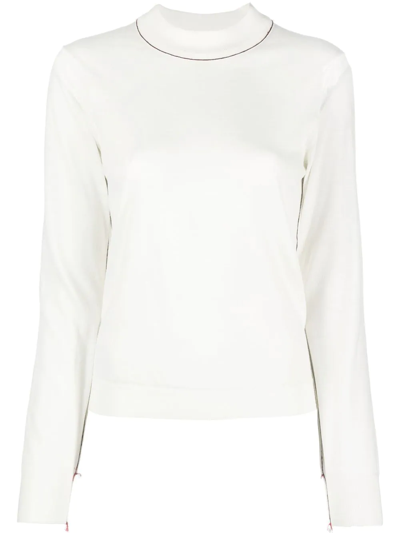 Maison Margiela Long-sleeved Wool Jumper In White