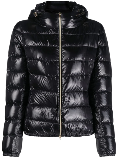 Herno Iconico Giada Ultralight Removable Hooded Jacket In Black