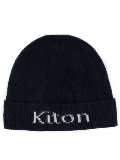 Kiton Ribbed-knit Cashmere Beanie In Black