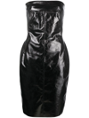 Rick Owens Black Bustier Denim Minidress In Black