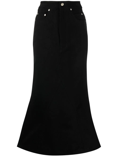 Rick Owens Knee-length Godet Skirt In Black