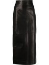 Manokhi Laura Leather Pencil Skirt In Black