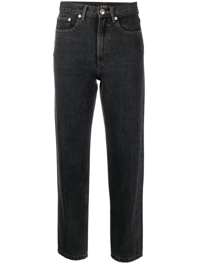 Apc Jean Martin Cotton Denim Vintage Jeans In Black