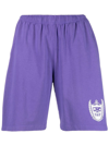 Sporty And Rich Beverly Hills Cotton Gym Shorts In Purple