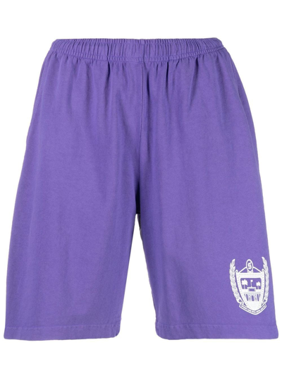 Sporty And Rich Beverly Hills Cotton Gym Shorts In Purple