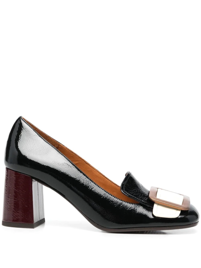 Chie Mihara 80mm Buckle-detail Leather Loafers In Black