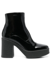 CHIE MIHARA SQUARE-TOE 100MM LEATHER BOOTS