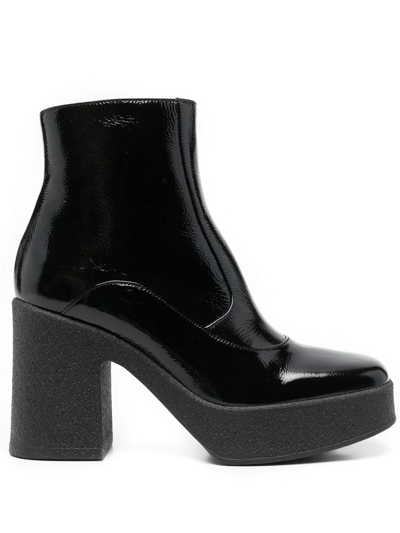 Chie Mihara Square-toe 100mm Leather Boots In Black