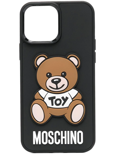 Moschino Iphone Pro Max 13 Teddy Bear 图案手机壳 In Black