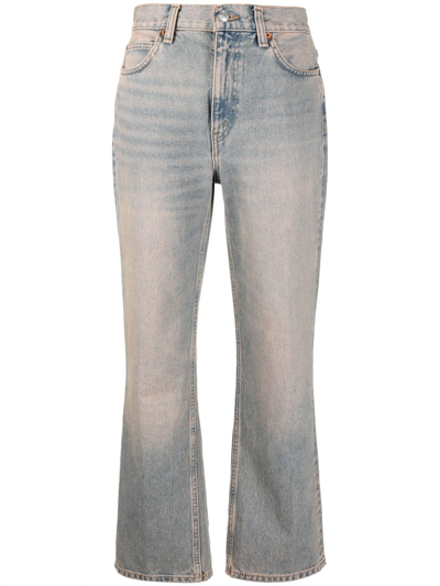 Re/done High-rise Flared Jeans In Blue
