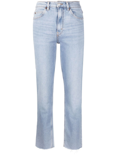 Re/done Straight Jeans In Blue Denim In Light Blue